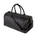 Personalized The Maverrick Hand Made Full Grain Leather Duffle Bag With Shoe Compartment - Black