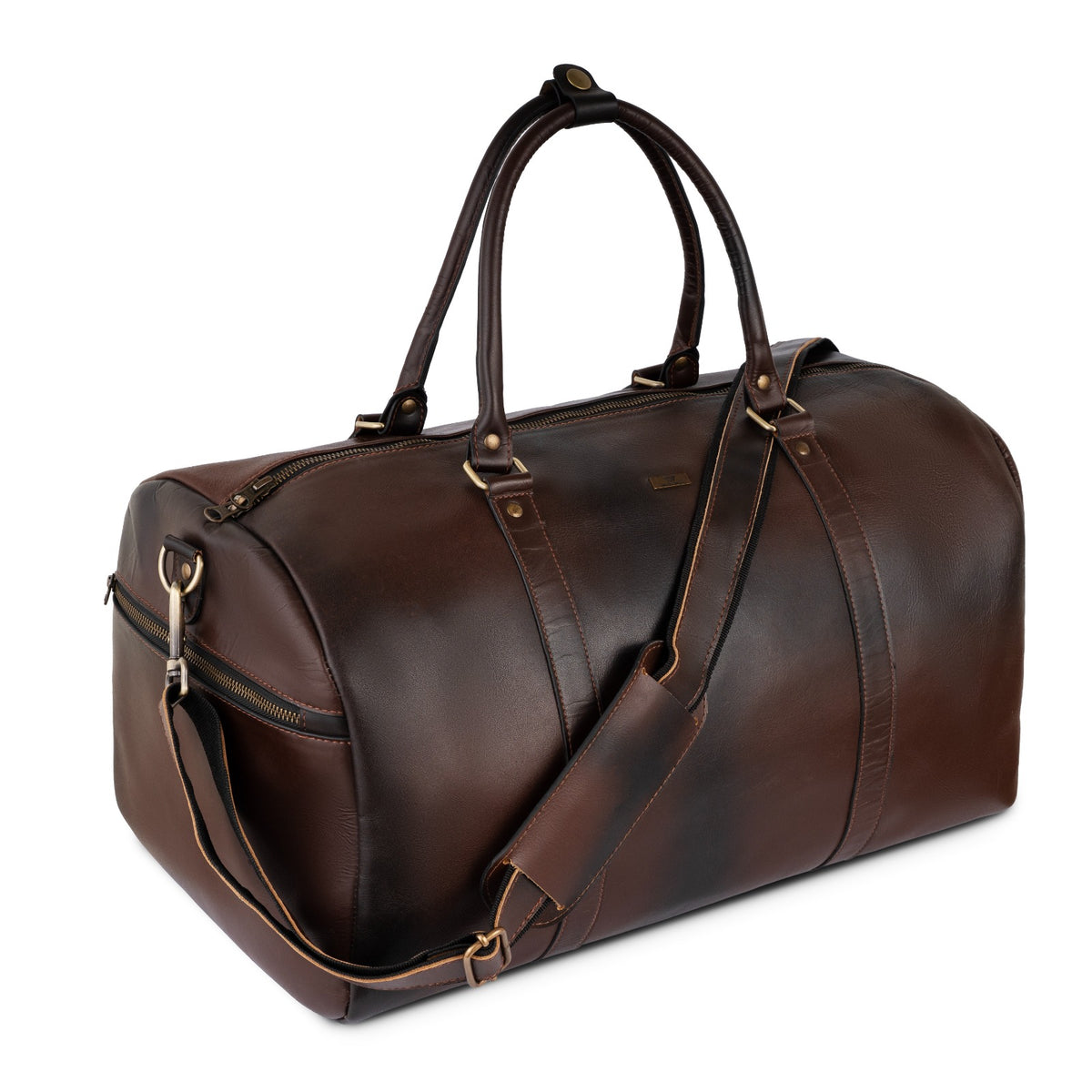 Personalized The Maverrick Hand Made Full Grain Leather Duffle Bag - Brown