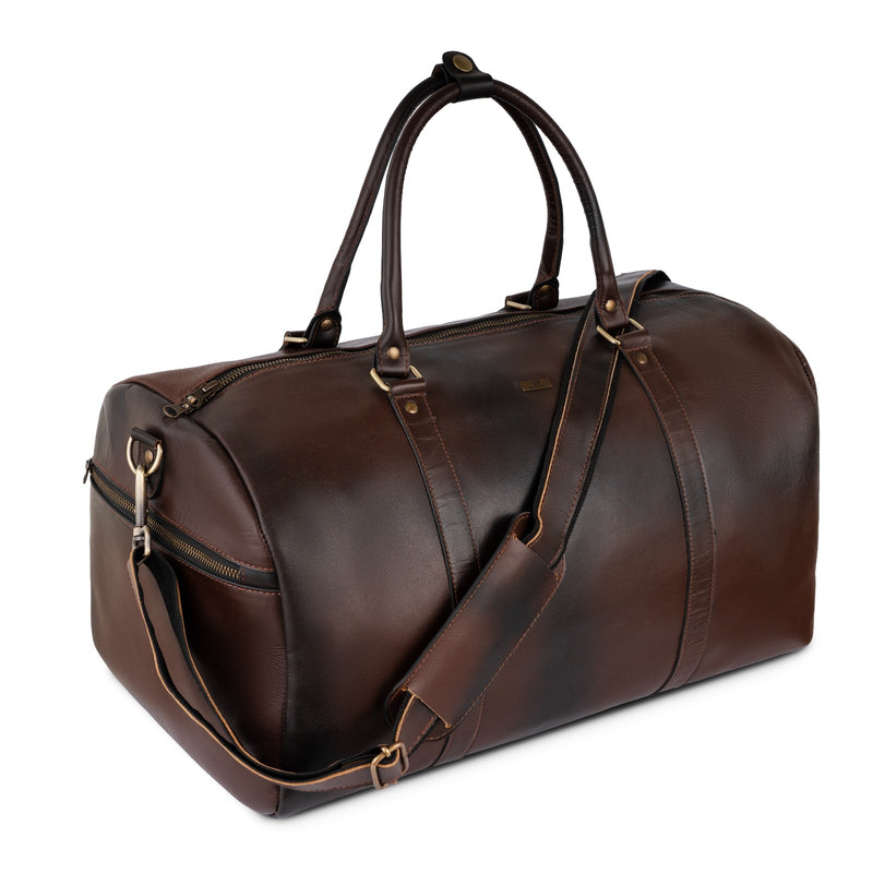 Personalized The Maverrick Hand Made Full Grain Leather Duffle Bag - Brown