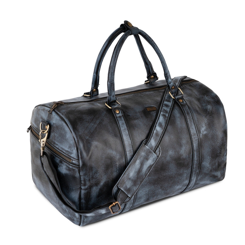 Personalized The Maverrick Hand Made Full Grain Leather Duffle Bag - Waxed Black