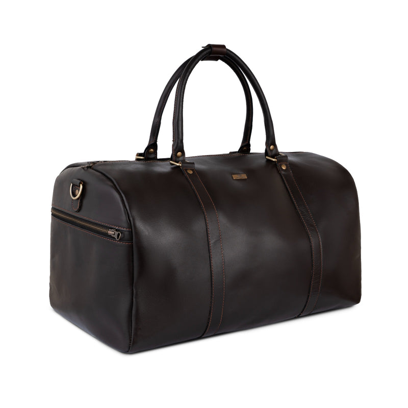 Personalized The Maverrick Hand Made Full Grain Leather Duffle Bag - Choco Brown
