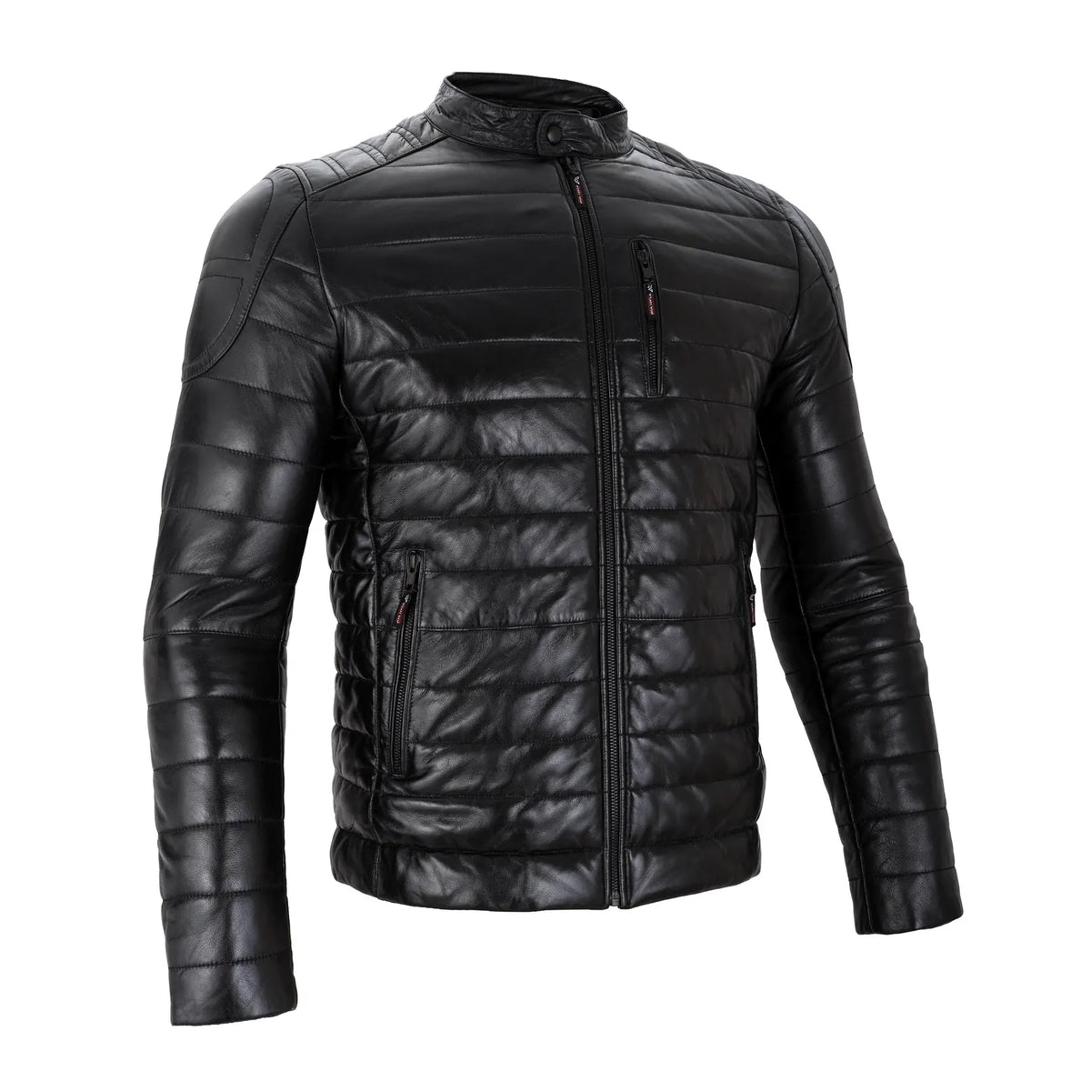 Full Grain Quilted Sheep Skin Leather Jacket Moza Quilted