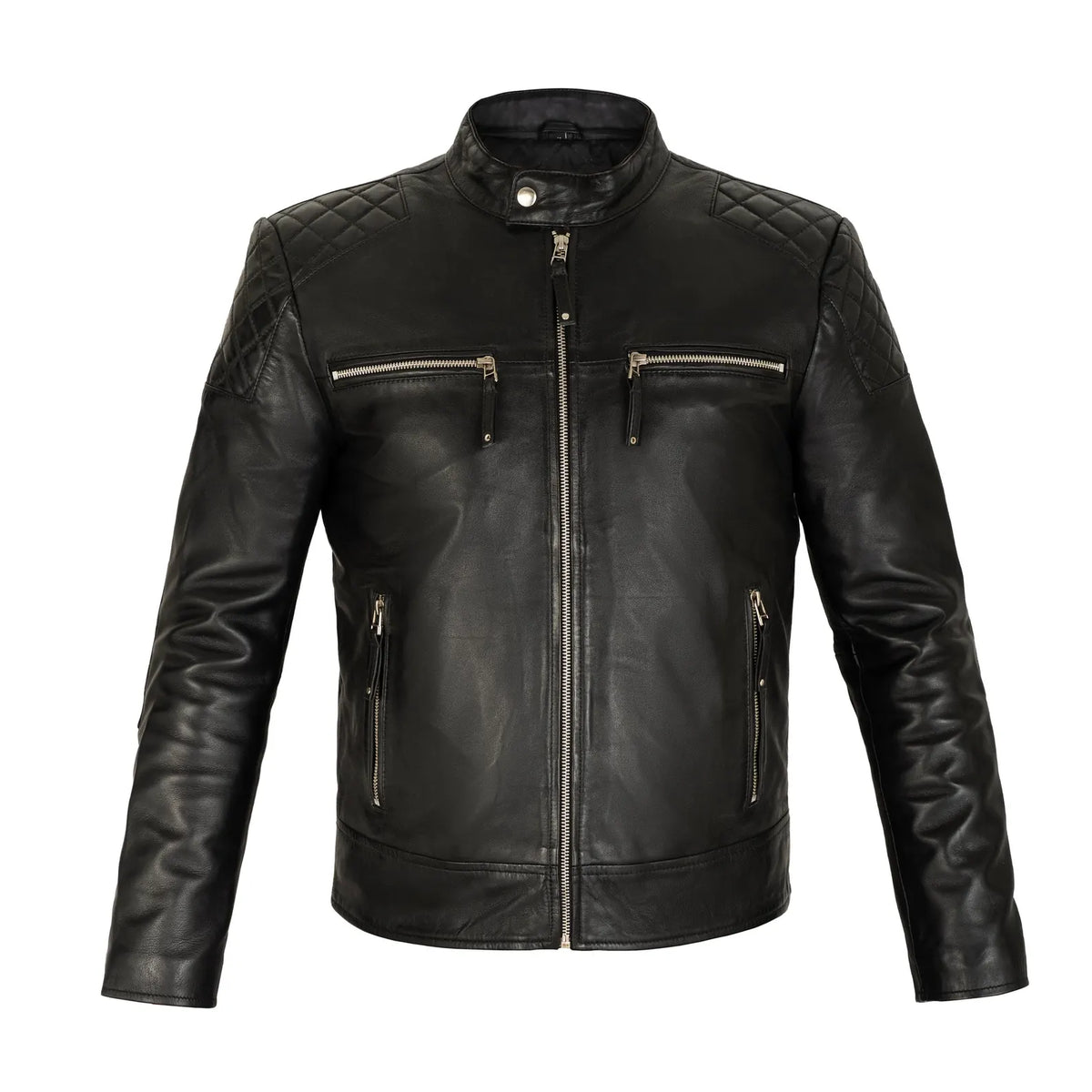 Valentino Full Grain Black Sheepskin Mens Leather jacket