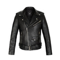 Brando Classic Black Sheepskin Full Grain Leather Mens jacket