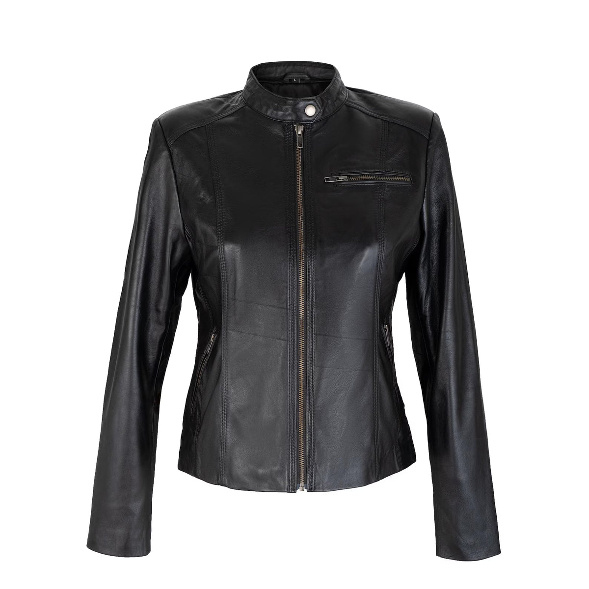 The Moto Full Grain Black Sheepskin Ladies Leather jacket