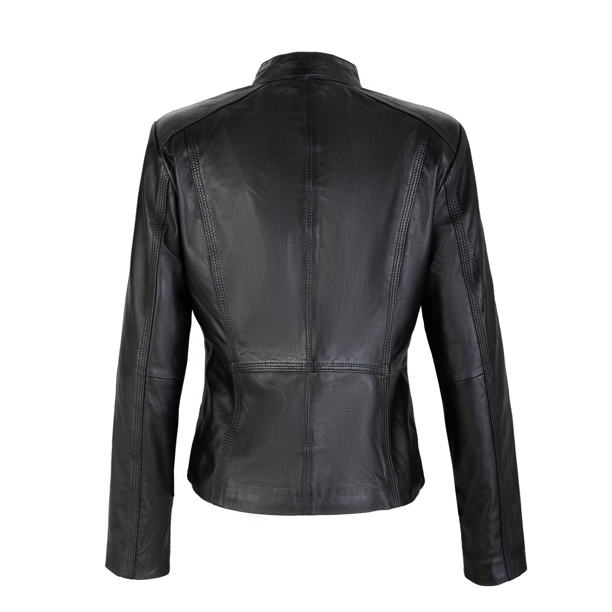 The Moto Full Grain Black Sheepskin Ladies Leather jacket