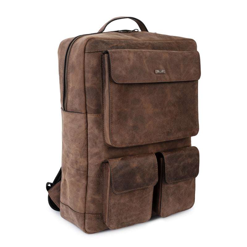 Metropolitan Top Grain Crazy Horse Cowhide Leather Backpack.