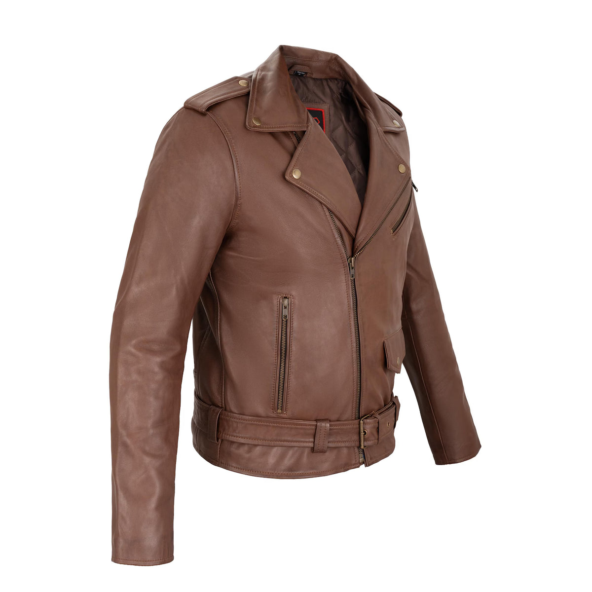 Brando Classic Brown Sheepskin Full Grain Leather Mens jacket