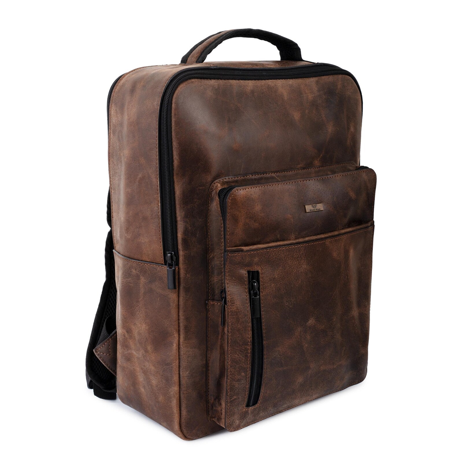 The Craftsman Pro Top Grain Crazy Horse Cowhide Leather Backpack.