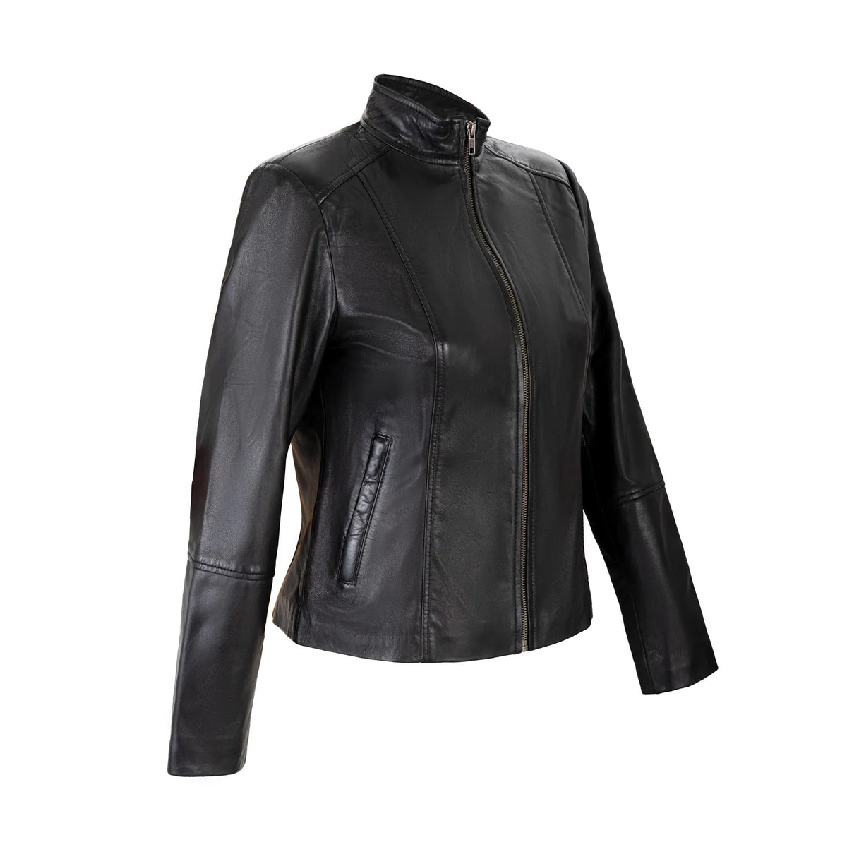 The Astrid Full Grain Black Sheepskin Ladies Leather jacket