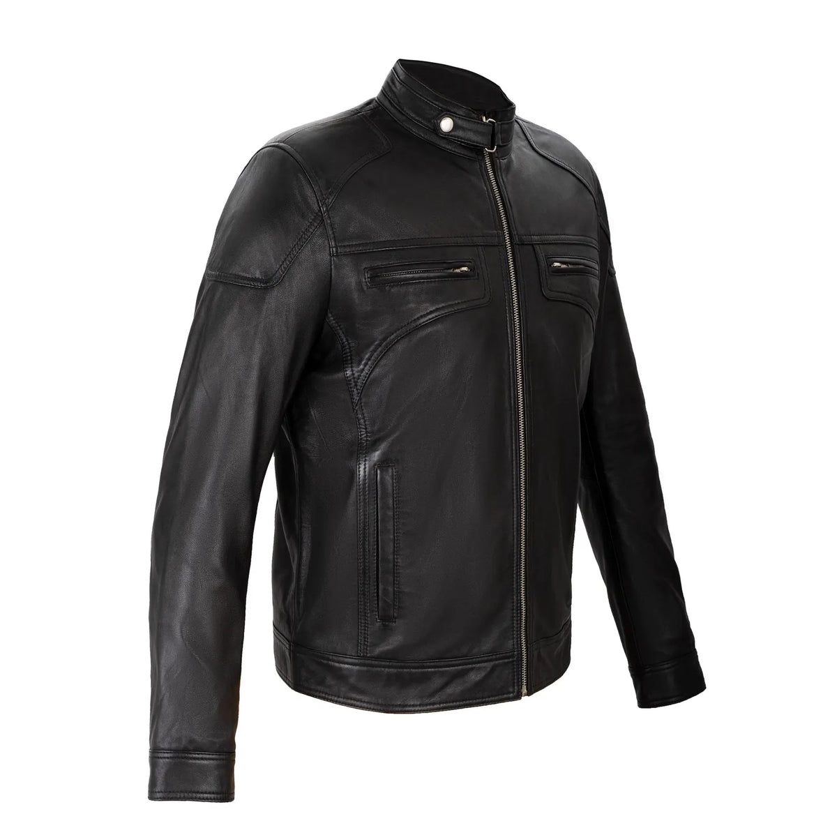 Sheep Skin full grain Leather Jacket - Black No line