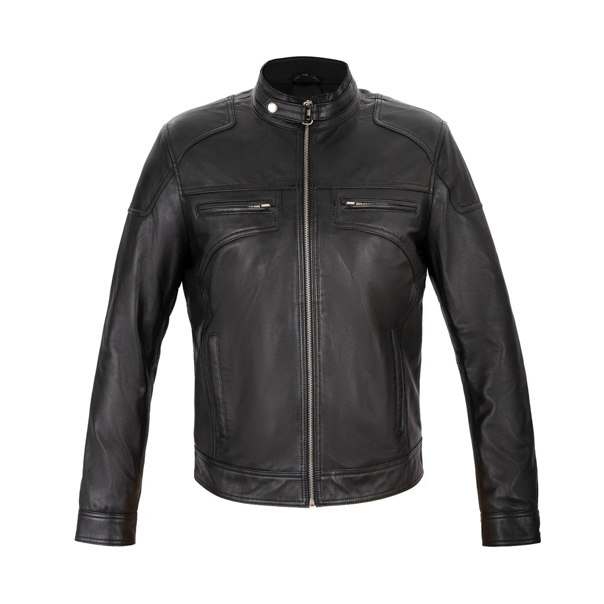 Sheep Skin full grain Leather Jacket - Black No line