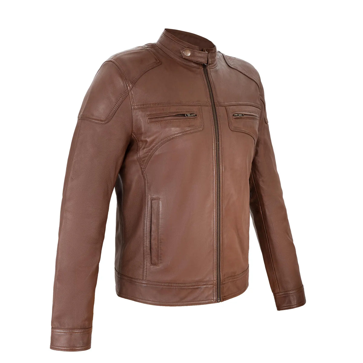 Sheep Skin full grain Leather Jacket - Brown No line