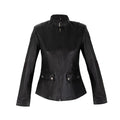 The Sierra Fitted Real Leather Biker Jacket in Classic Black