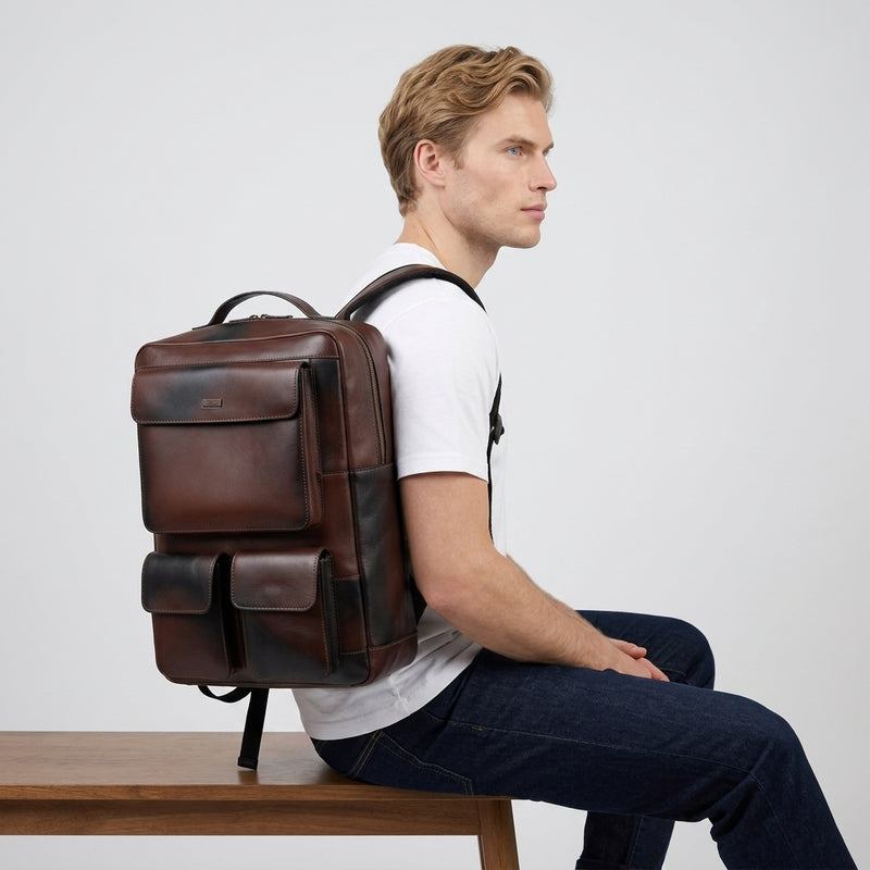 Metropolitan Top Grain Cowhide Leather Backpack.